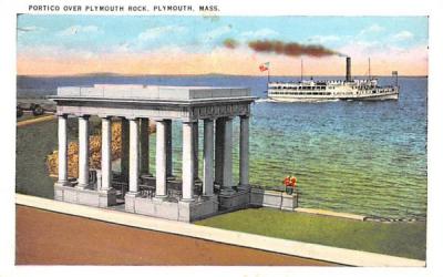 Portico over Plymouth Rock Massachusetts Postcard