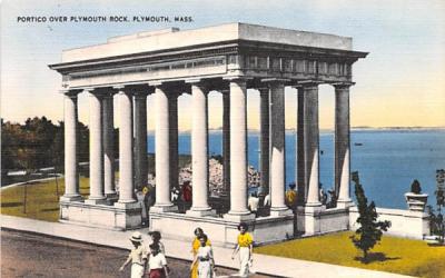 Portico over Plymouth Rock Massachusetts Postcard