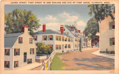 Leyden Street Plymouth, Massachusetts Postcard