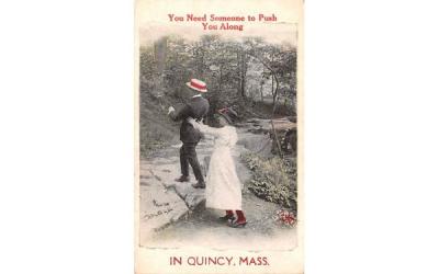 You Need Someone to Push You Along Quincy, Massachusetts Postcard