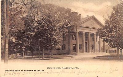 Stetson Hall Randolph, Massachusetts Postcard