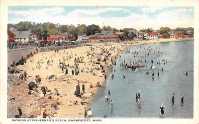 Bathing at Fisherman's Beach Swampscott, Massachusetts Postcard