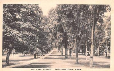 On Main Street Williamstown, Massachusetts Postcard