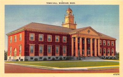 Town Hall Wareham, Massachusetts Postcard