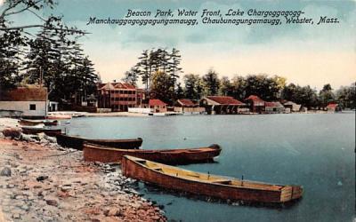 Beacon Park Boat Landing Webster, Massachusetts Postcard