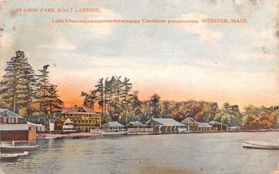 Beacon Park Boat Landing Webster, Massachusetts Postcard