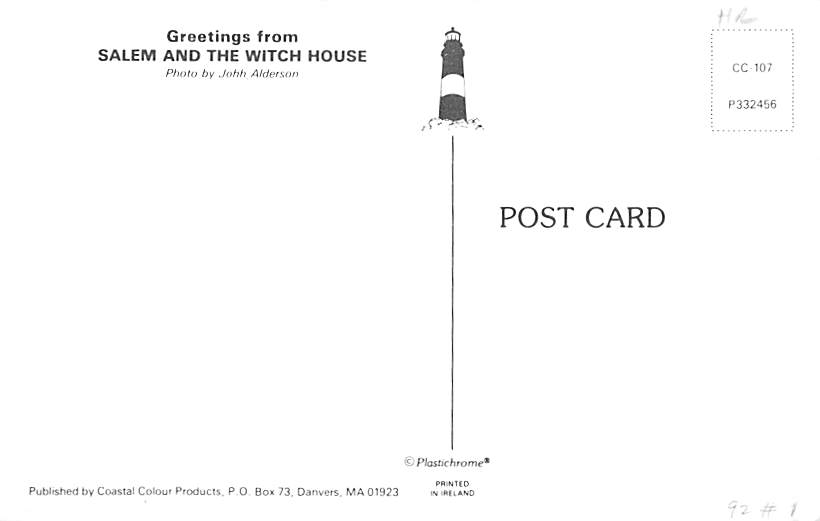 Postcard Town House Square, Salem, Mass udb A128