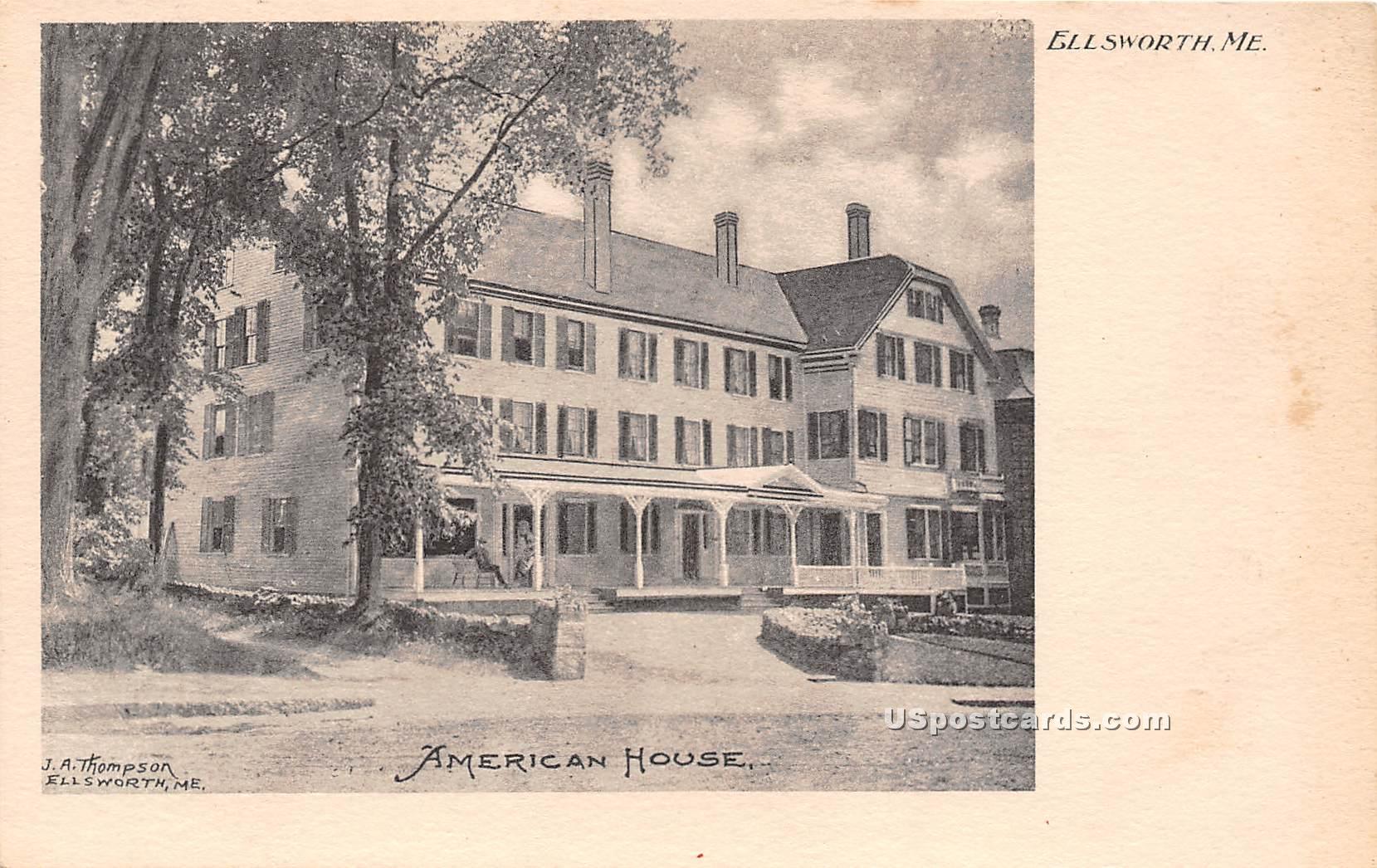 American House Ellsworth, Maine ME Postcard