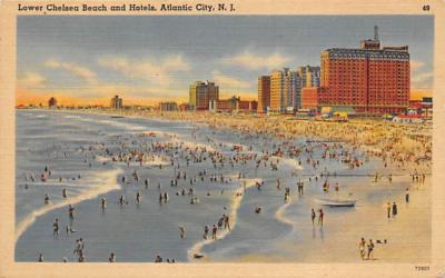 Lower Chelsea Beach and Hotels Atlantic City, New Jersey Postcard