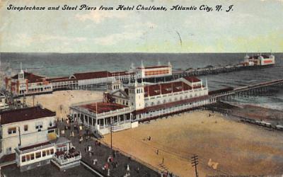 Steeplechase and Steel Piers from Hotel Chalfonte Atlantic City, New Jersey Postcard