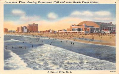 Showing Convention Hall Atlantic City, New Jersey Postcard