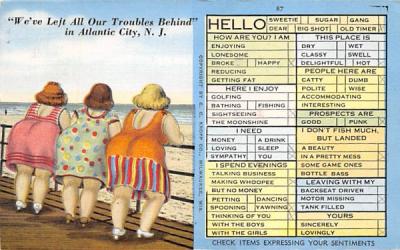 We've Left All Our Troubles Behind Atlantic City, New Jersey Postcard