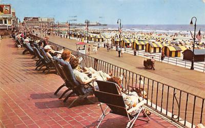 beach from sundeck of Marlborough-Blenheim Atlantic City, New Jersey Postcard