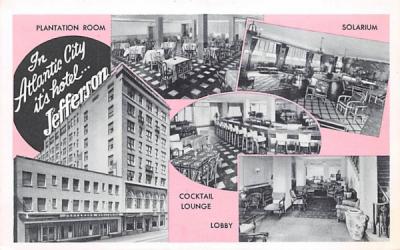 Jefferson Hotel Atlantic City, New Jersey Postcard