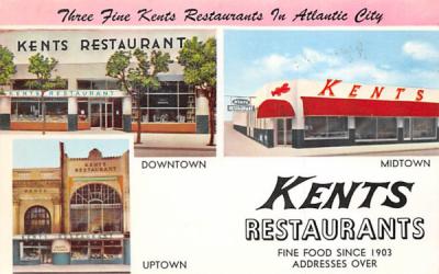 Three Fine Kents Restaurants in Atlantic City New Jersey Postcard