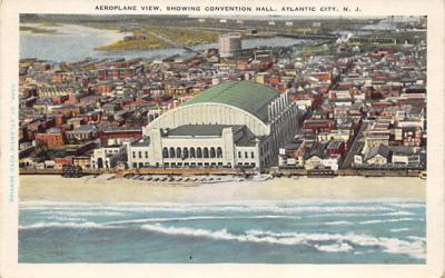 Aeroplane View, Showing Convention Hall Atlantic City, New Jersey Postcard