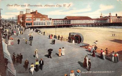 Steel Pier and Boardwalk Atlantic City, New Jersey Postcard