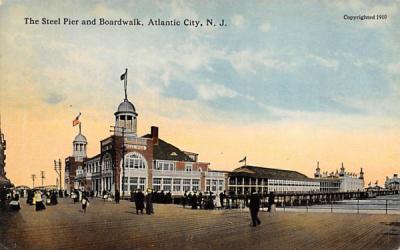 The Steel Pier and Boardwalk Atlantic City, New Jersey Postcard