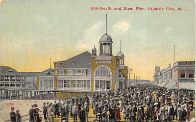 Boardwalk and Steel Pier Atlantic City, New Jersey Postcard