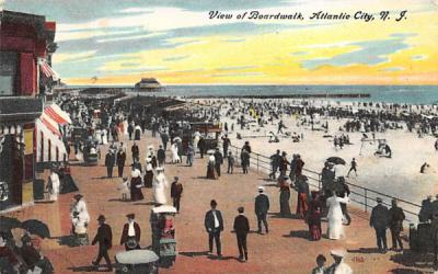 View of Boardwalk Atlantic City, New Jersey Postcard