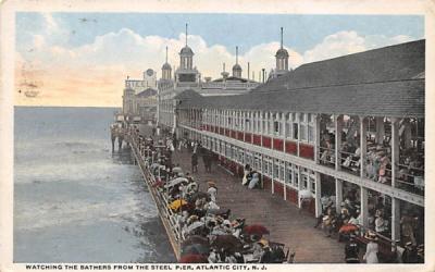 Watching the Bathers from the Steel Pier Atlantic City, New Jersey Postcard