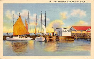 View of Pier at Inlet Atlantic City, New Jersey Postcard