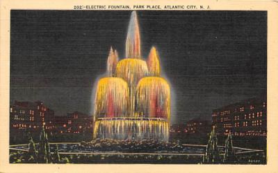 Electric Fountain, Park Place Atlantic City, New Jersey Postcard