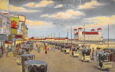 Chair Parade at Night Atlantic City, New Jersey Postcard