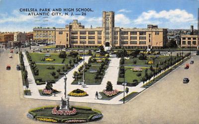 Chelsea Park and High School Atlantic City, New Jersey Postcard