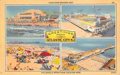 Greetings from Atlantic City, N. J., USA New Jersey Postcard