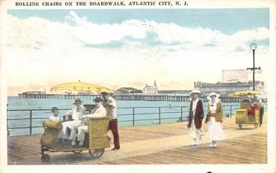 Rolling Chairs on the Boardwalk Atlantic City, New Jersey Postcard