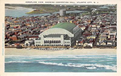 Aeroplane View, Showing Convention Hall Atlantic City, New Jersey Postcard