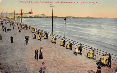 Rolling Chair Parade on the Boardwalk Atlantic City, New Jersey Postcard