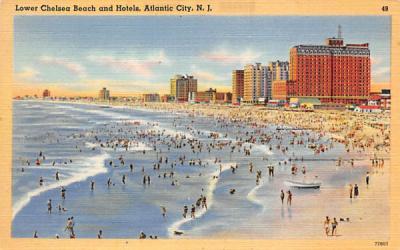 Lower Chelsea Beach and Hotels Atlantic City, New Jersey Postcard