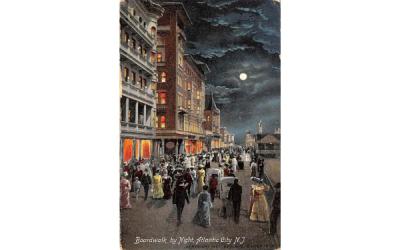 Boardwalk by Night Atlantic City, New Jersey Postcard