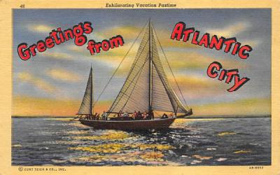 Exhilarating Vacation Pastime Atlantic City, New Jersey Postcard