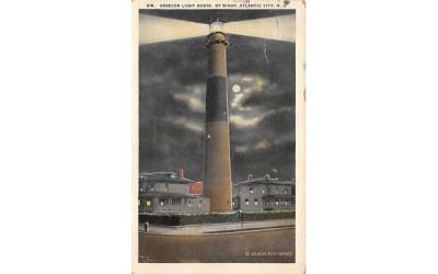 Absecon Light House, by Night Atlantic City, New Jersey Postcard