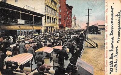 Easter Sunday on the Board Walk Atlantic City, New Jersey Postcard