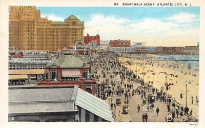 Boardwalk Scene Atlantic City, New Jersey Postcard