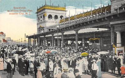 Boardwalk at Million Dollar Pier Atlantic City, New Jersey Postcard