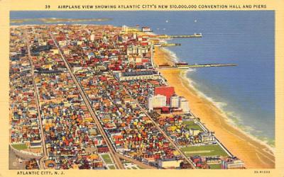 New $10,000,000 Convention Hall and Piers Atlantic City, New Jersey Postcard