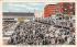 Beach and Boardwalk Crowd Atlantic City, New Jersey Postcard