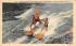 Aquaplaning on Ocean End of Steel Atlantic City, New Jersey Postcard