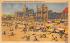 Bathing Beach and Boardwalk - Showing Hotels Atlantic City, New Jersey Postcard