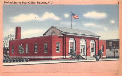 Unite States Post Office Belmar, New Jersey Postcard