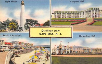 Greetings from Cape May, N. J., USA New Jersey Postcard