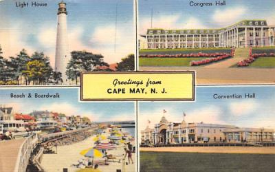 Greetings from Cape May, N. J., USA New Jersey Postcard