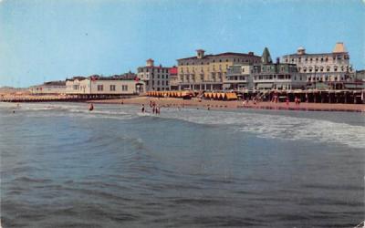 Beach and Hotels Cape May, New Jersey Postcard