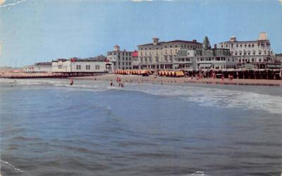 Beach and Hotels Cape May, New Jersey Postcard