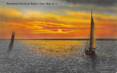 Homeward Bound at Sunset Cape May, New Jersey Postcard